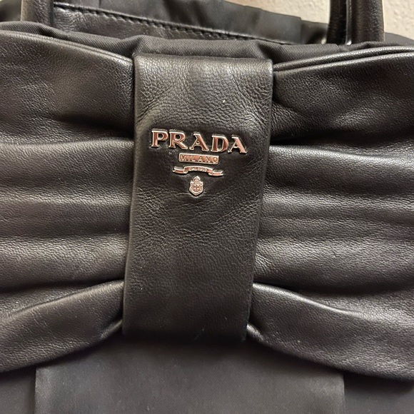 Black Prada Tessuto Nappa Bow Tote - Picture 8 of 10